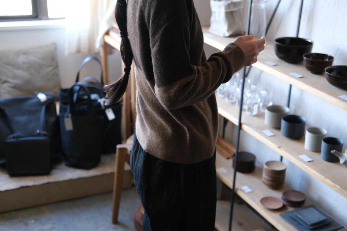 enrica cashmere sable knit｜natural×beige