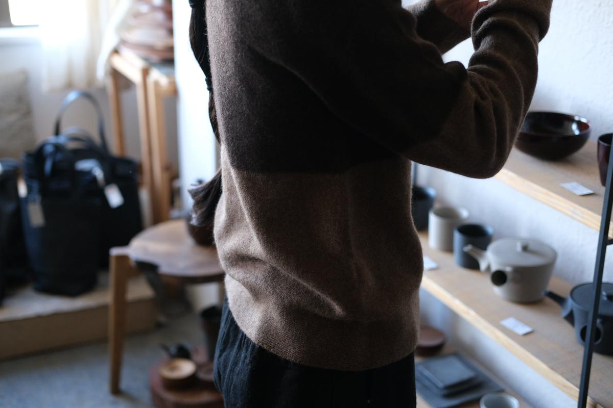 enrica cashmere sable knit｜natural×beige