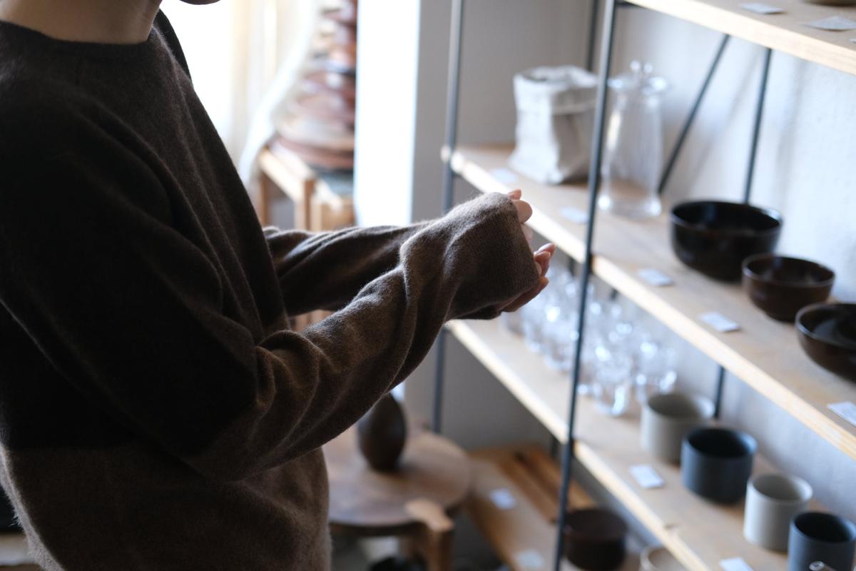 enrica cashmere sable knit｜natural×beige