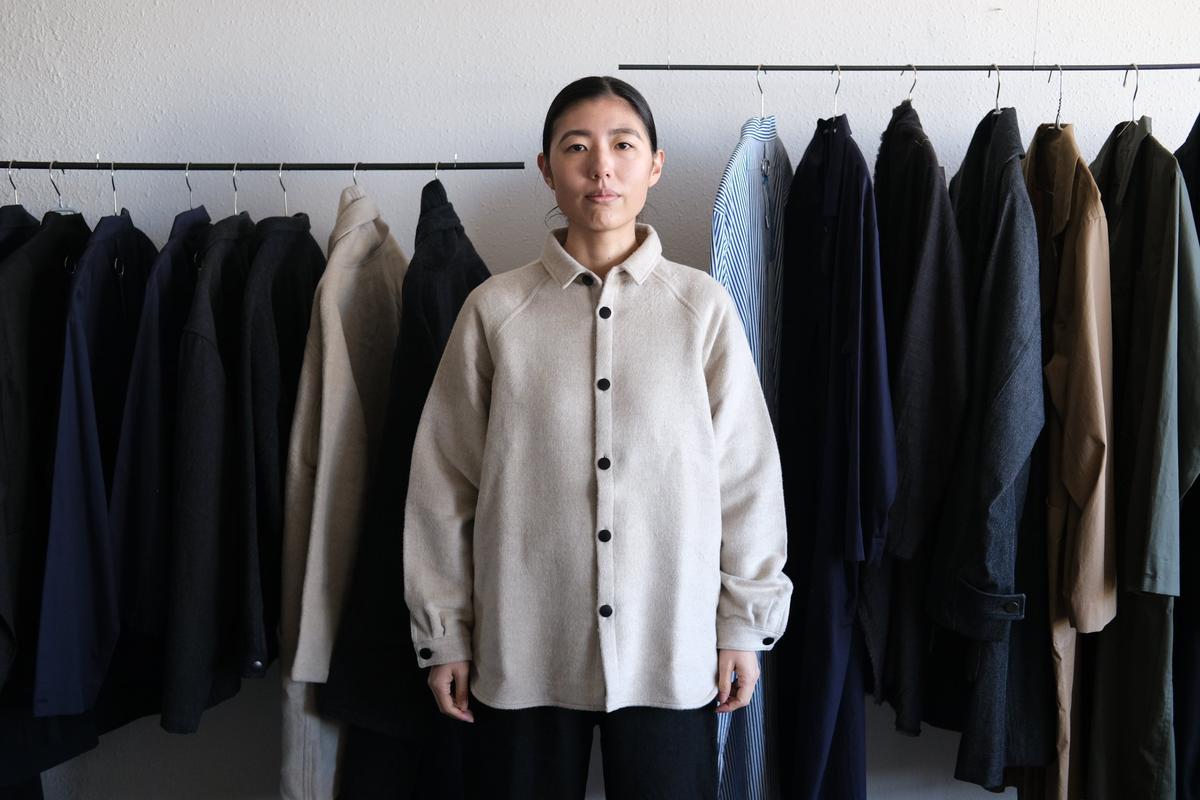 MITTAN / ウールシルクキャメルシャツ 濃灰 SH-108 / unisex