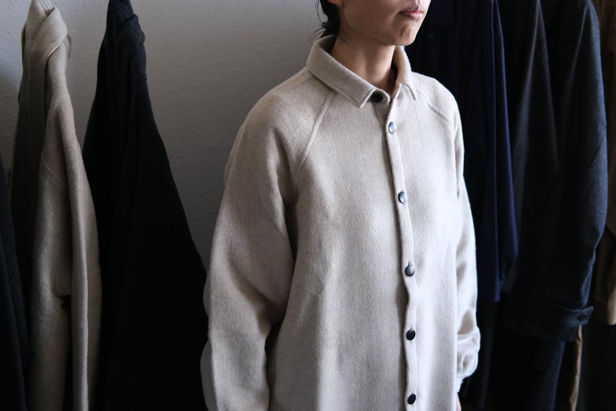 MITTAN / ウールシルクキャメルシャツ 濃灰 SH-108 / unisex