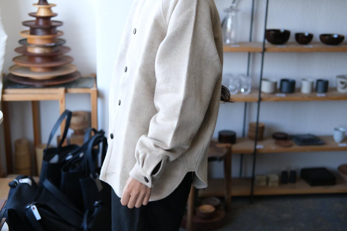 MITTAN / ウールシルクキャメルシャツ 濃灰 SH-108 / unisex