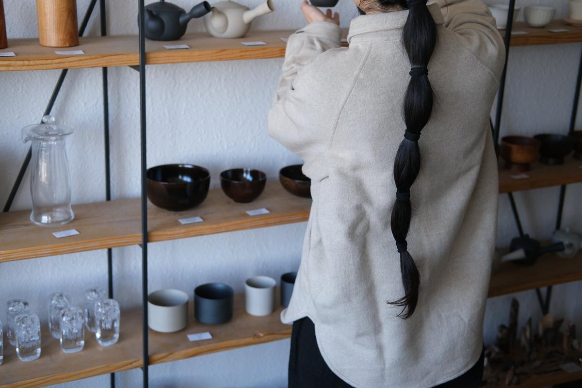 MITTAN / ウールシルクキャメルシャツ 濃灰 SH-108 / unisex