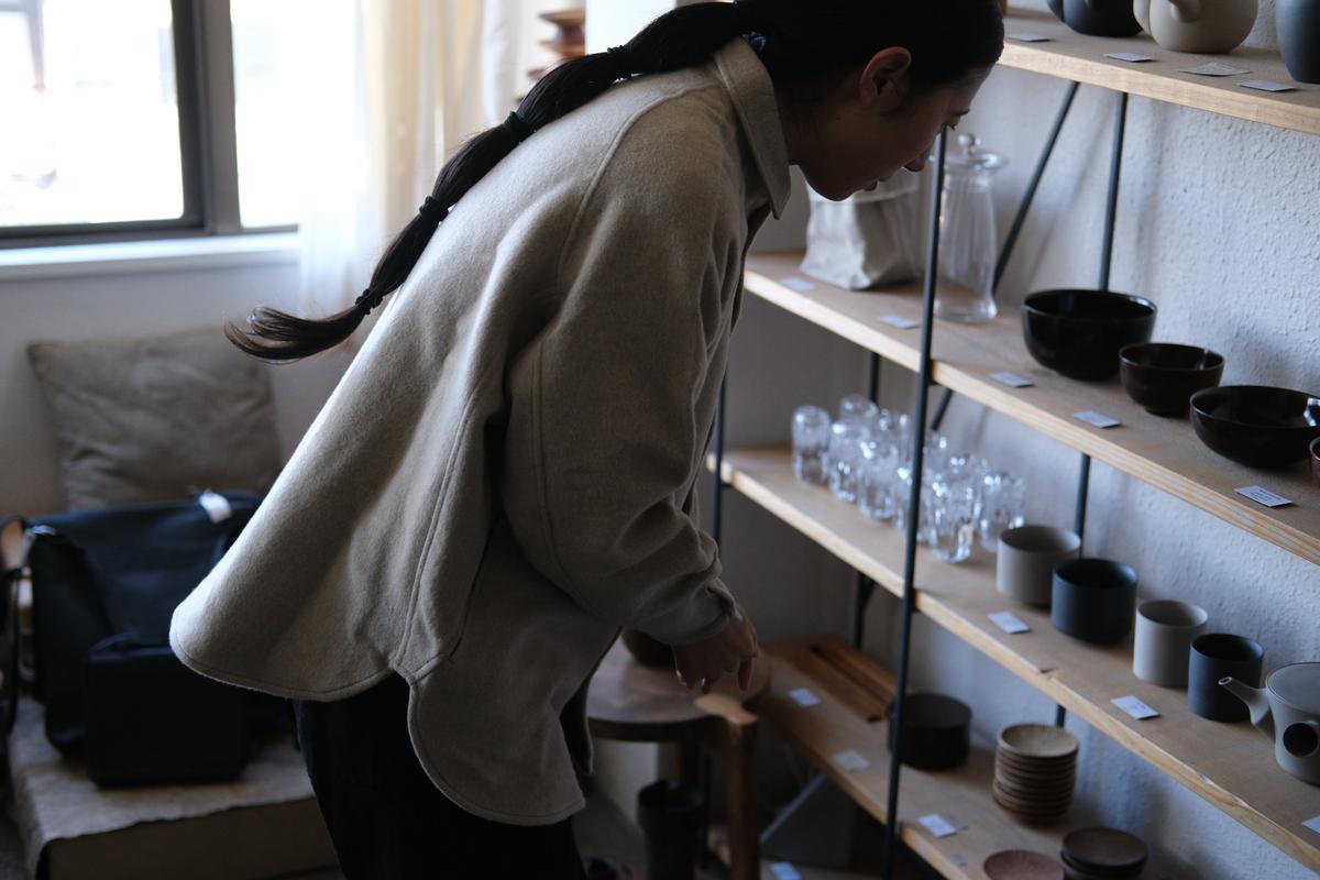 MITTAN / ウールシルクキャメルシャツ 濃灰 SH-108 / unisex