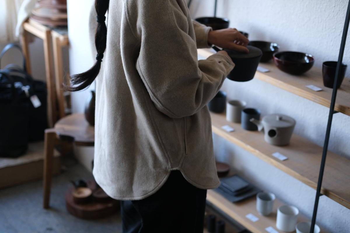 MITTAN / ウールシルクキャメルシャツ 濃灰 SH-108 / unisex