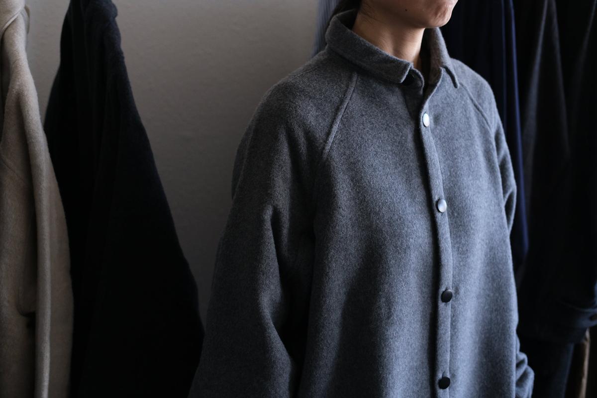 MITTAN / ウールシルクキャメルシャツ 濃灰 SH-108 / unisex