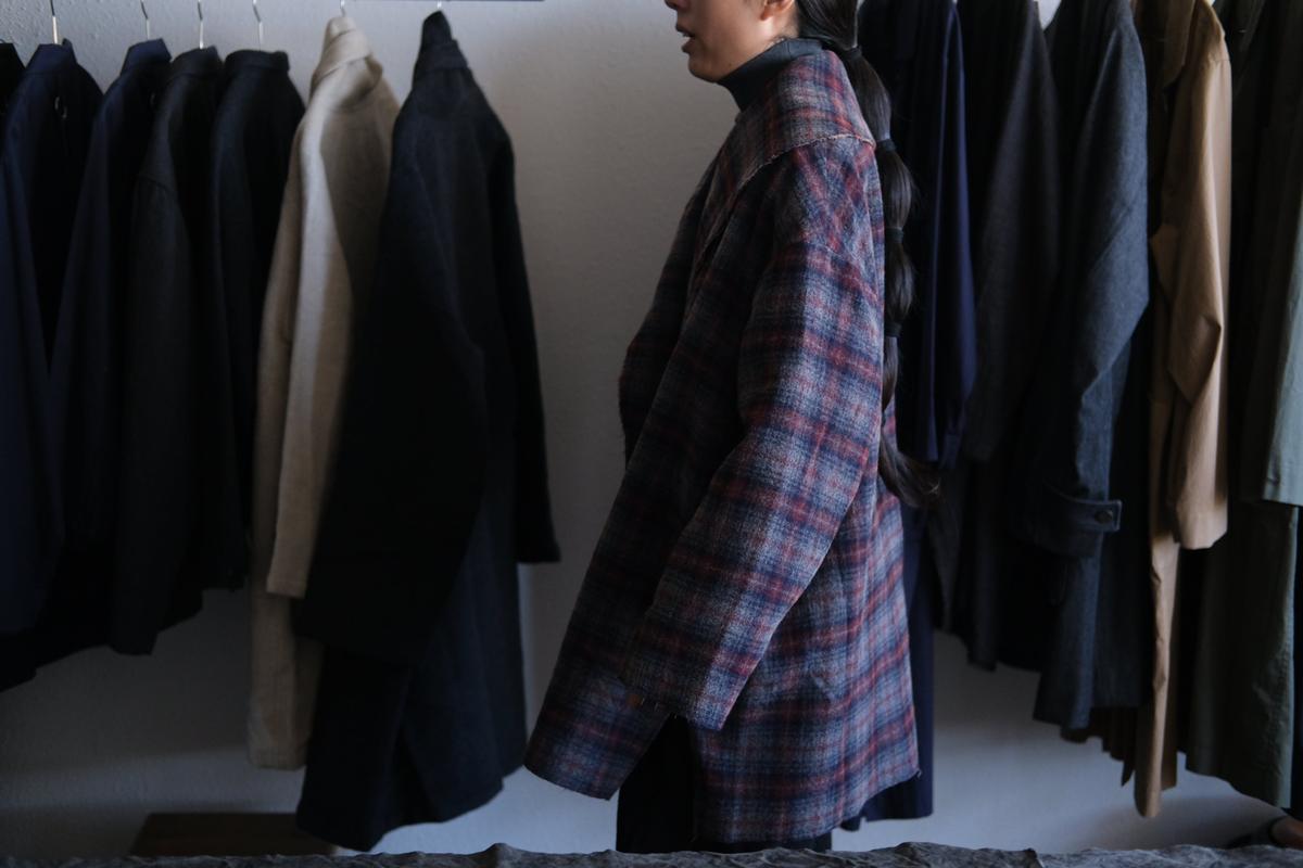 enrica wool coat｜check