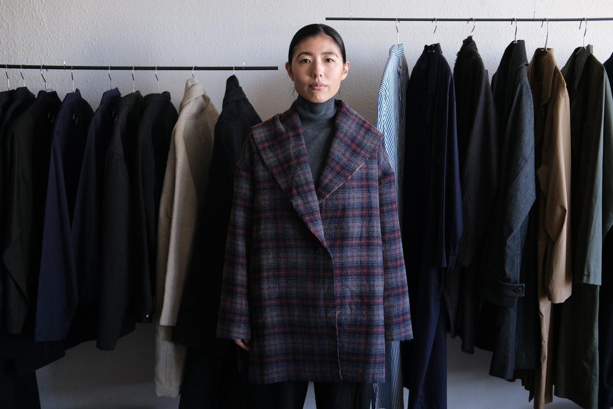 enrica wool coat｜check