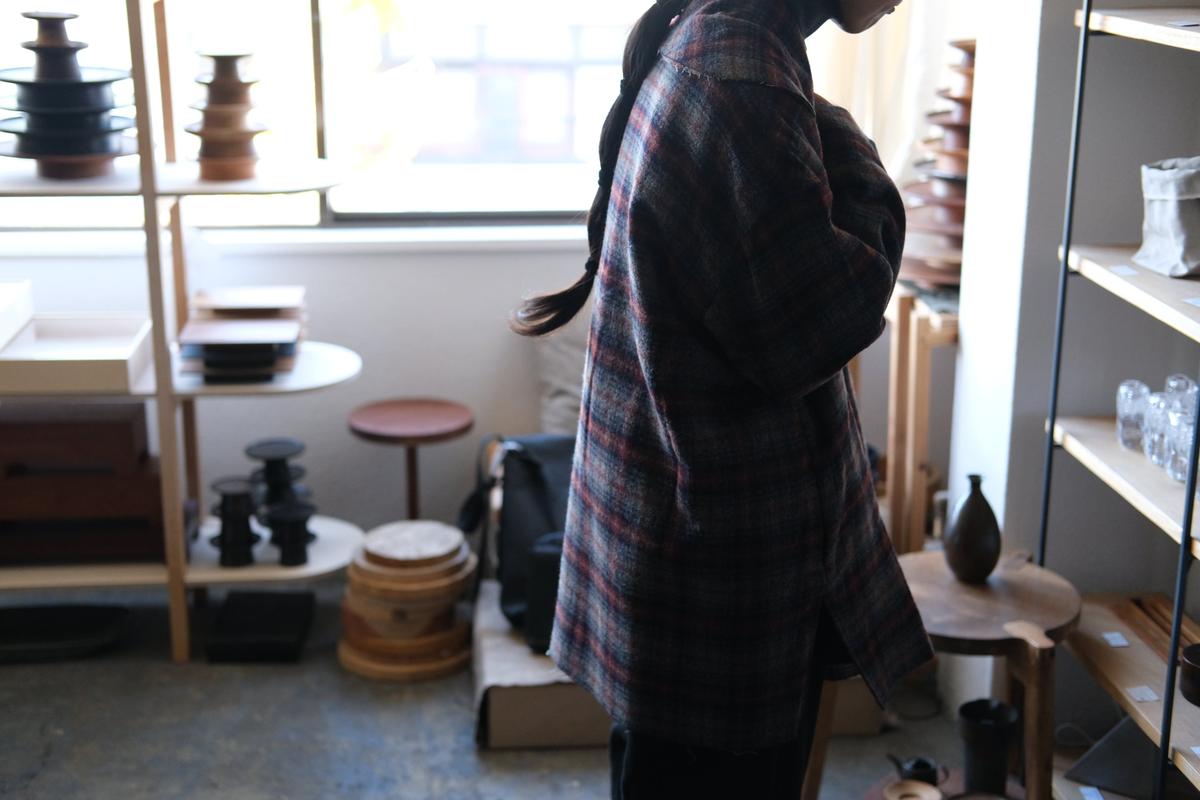 enrica wool coat｜check