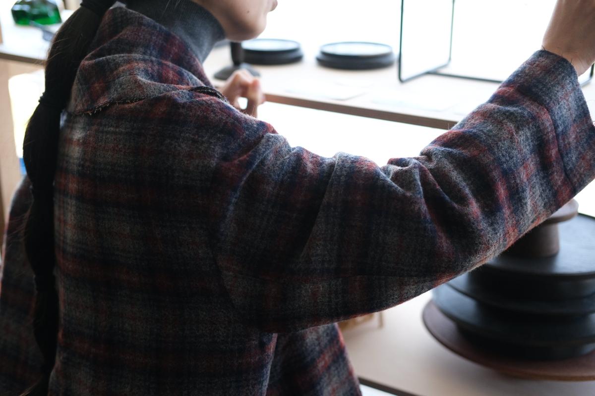 enrica wool coat｜check