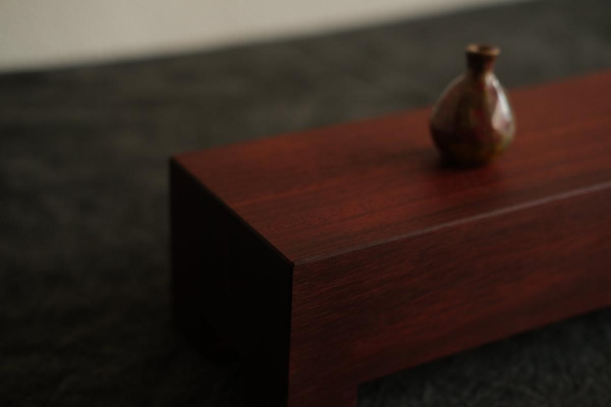 無垢材の切出し脚付き台 樹種不明 オイル仕上げ ＜3＞