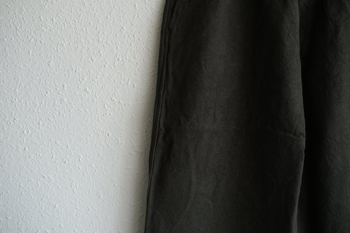 MITTAN / 亜麻苧麻ワイドパンツ 濃緑 PT-92 / unisex