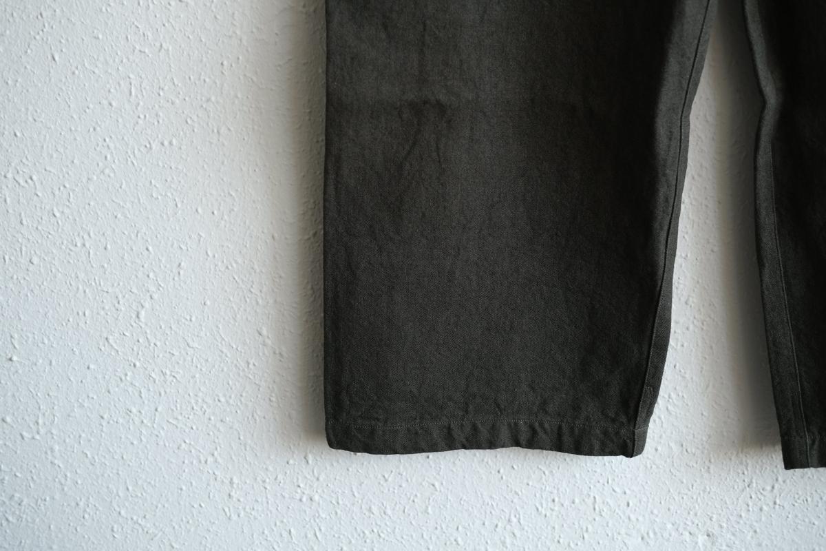 MITTAN / 亜麻苧麻ワイドパンツ 濃緑 PT-92 / unisex
