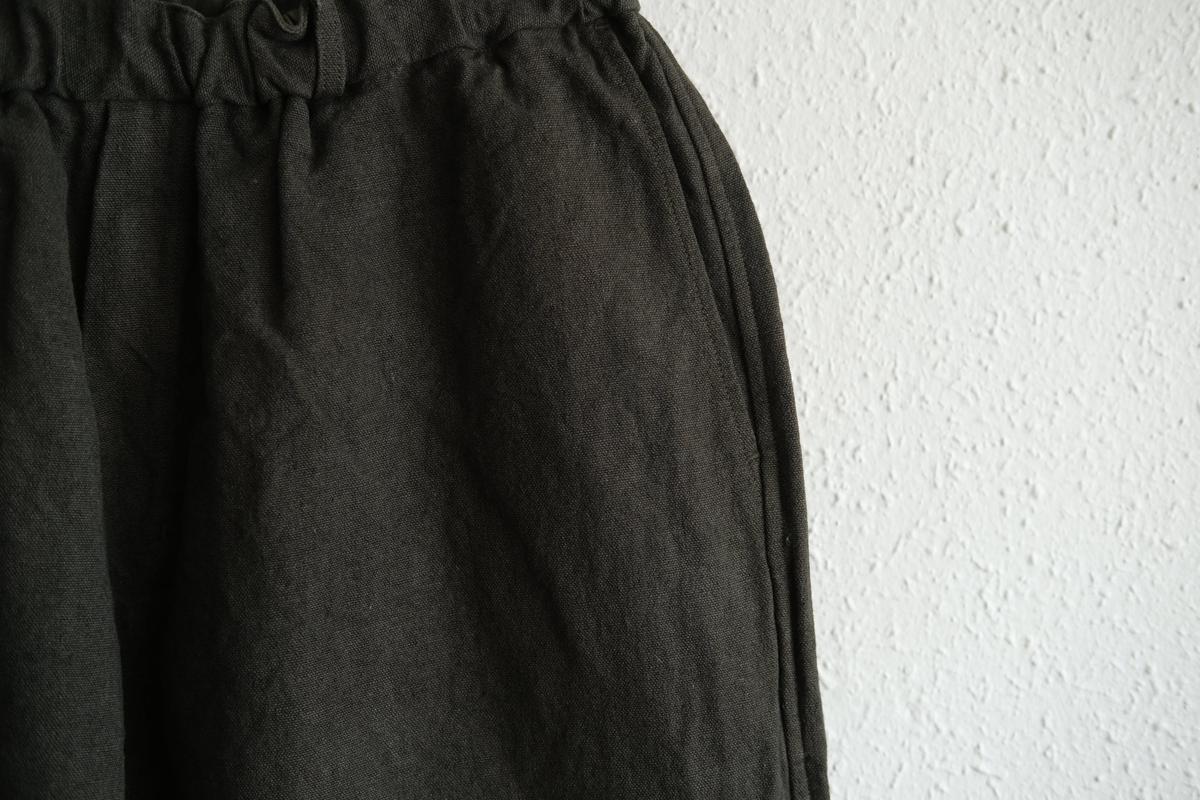 MITTAN / 亜麻苧麻ワイドパンツ 濃緑 PT-92 / unisex