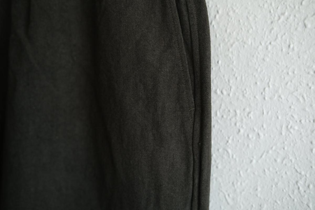 MITTAN / 亜麻苧麻ワイドパンツ 濃緑 PT-92 / unisex