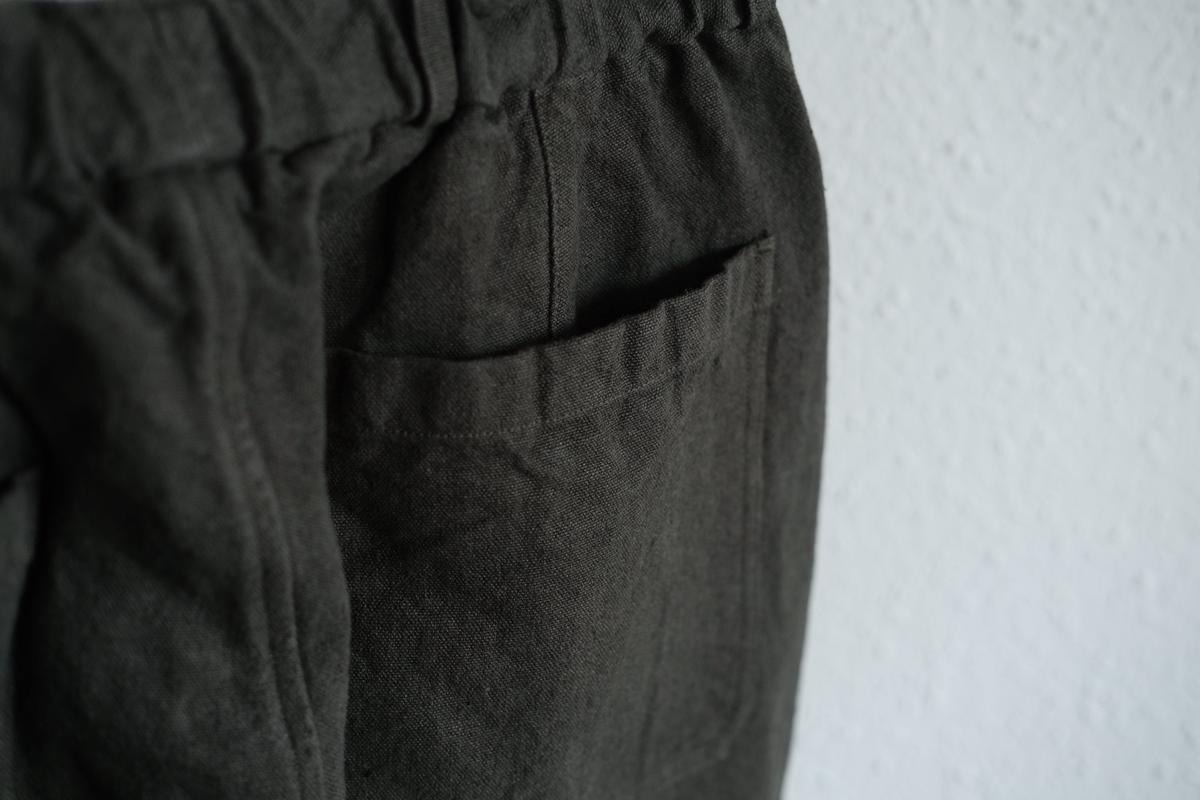 MITTAN / 亜麻苧麻ワイドパンツ 濃緑 PT-92 / unisex