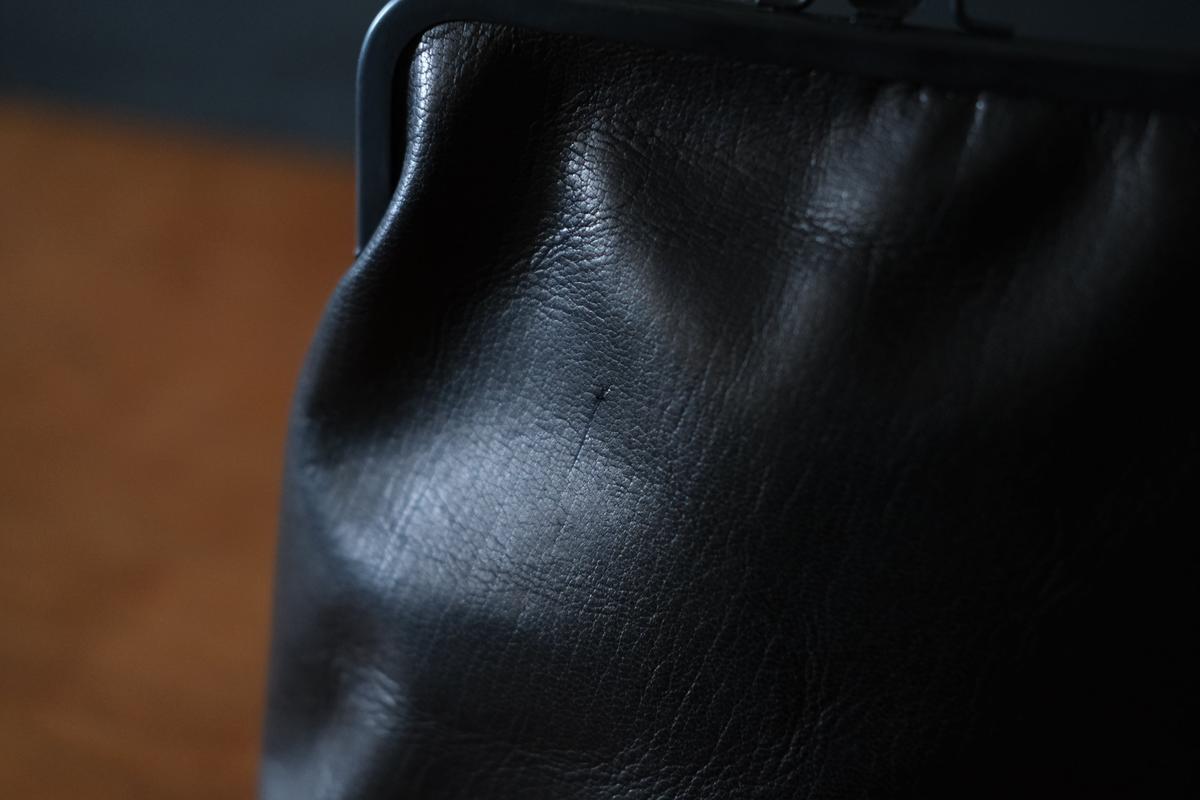 frame porch ＜エゾ鹿革黒染・Lマチあり＞ レザーショルダーポーチ SHO-61D