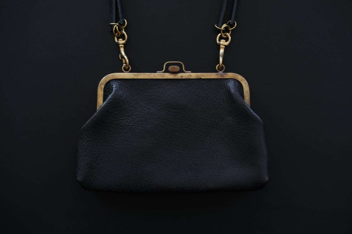 レザーショルダーポーチ ＜豚革 black＞ ｜TABACO-02