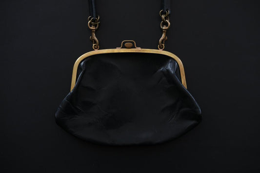 レザーショルダーポーチ <鹿革 black> |SLAO-02S