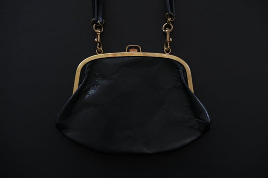 レザーショルダーポーチ <鹿革 black> |SLAO-02S