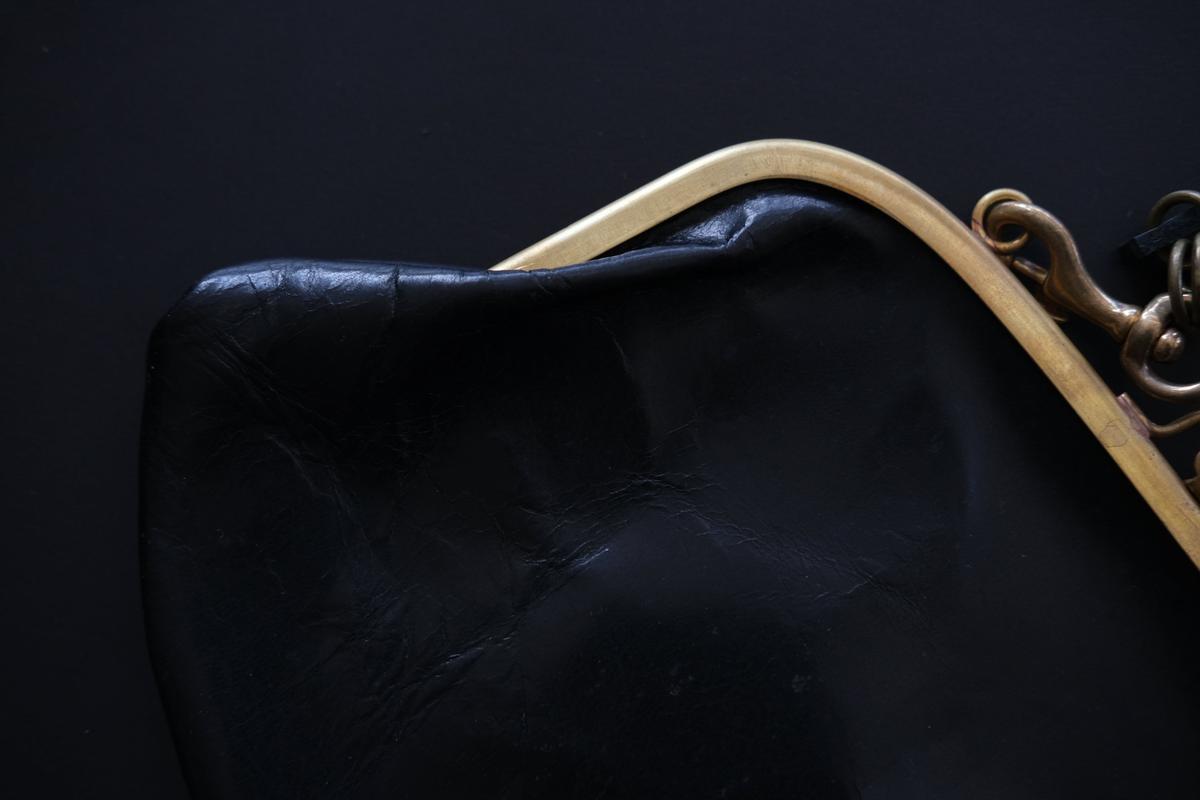 レザーショルダーポーチ ＜鹿革 black＞ ｜SLAO-02S