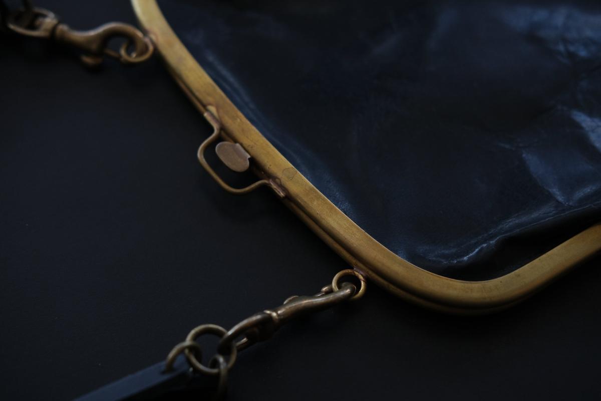 レザーショルダーポーチ ＜鹿革 black＞ ｜SLAO-02S