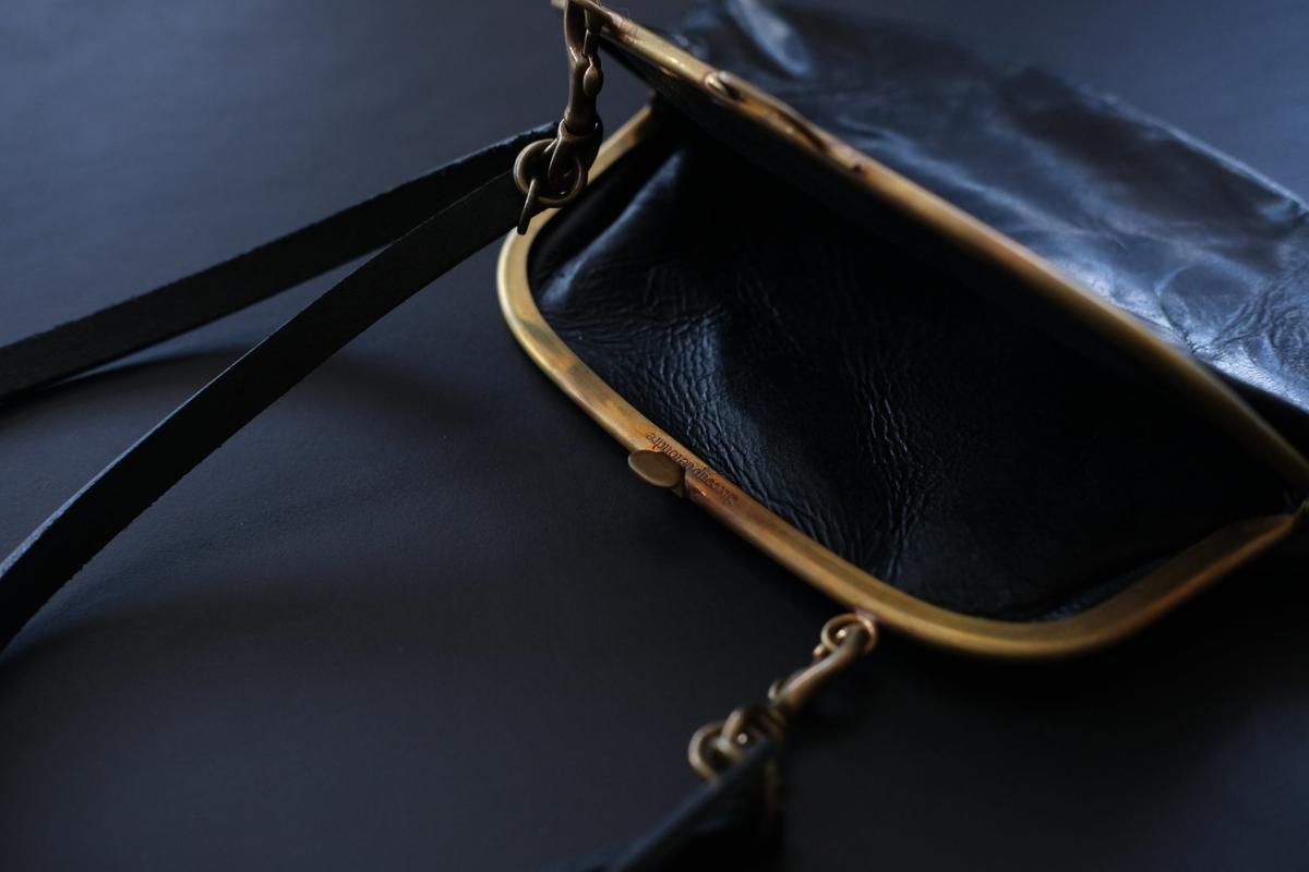 レザーショルダーポーチ ＜鹿革 black＞ ｜SLAO-02S