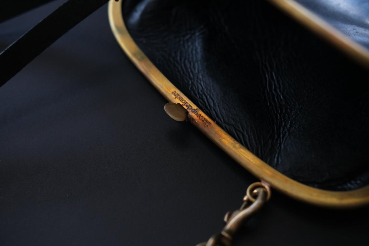 レザーショルダーポーチ ＜鹿革 black＞ ｜SLAO-02S