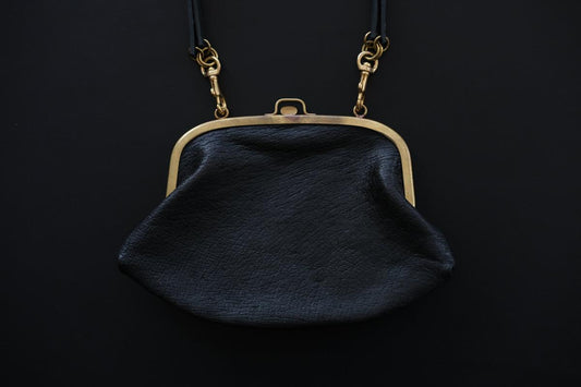 レザーショルダーポーチ ＜猪革 鉄媒染 パッチワーク＞ ｜SLAO-02S