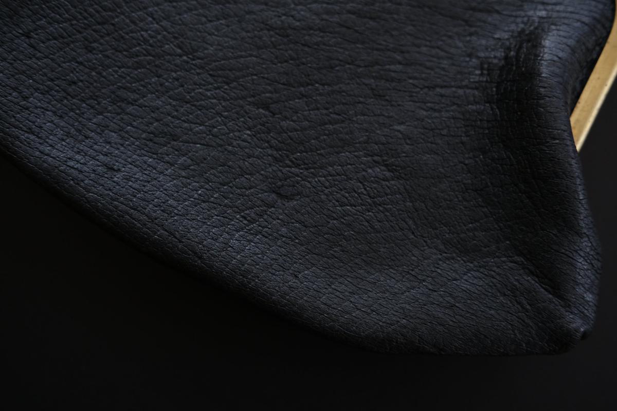 レザーショルダーポーチ ＜猪革 鉄媒染 パッチワーク＞ ｜SLAO-02S