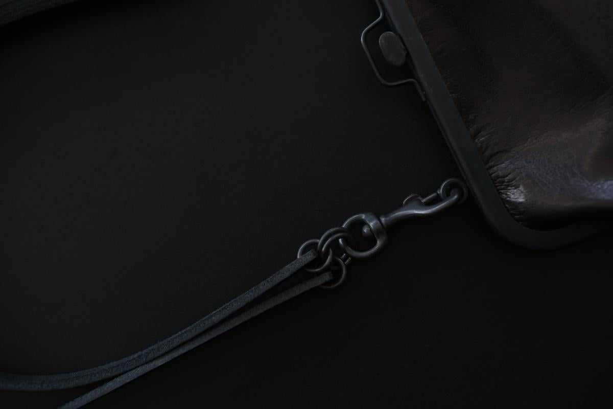 レザーショルダーポーチ ＜鹿革 black＞ ｜TABACO-02