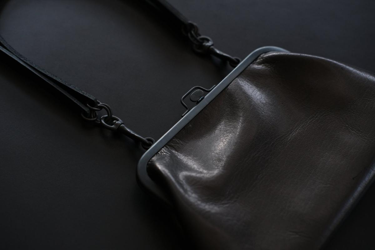 レザーショルダーポーチ ＜鹿革 black＞ ｜TABACO-02