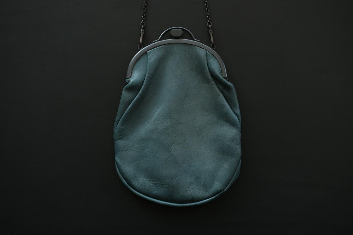 レザーショルダーポーチ frame porch SHC-R707 ＜鹿革 green＞