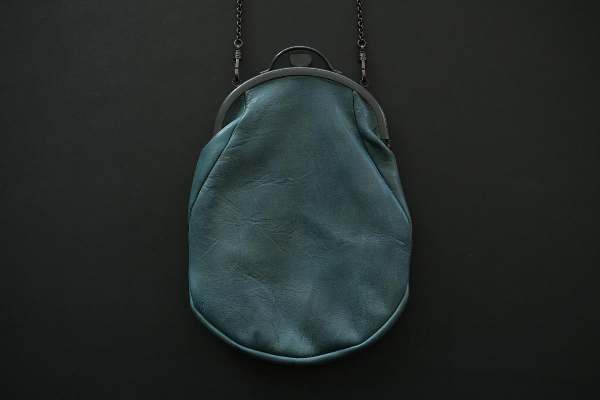 レザーショルダーポーチ frame porch SHC-R707 ＜鹿革 green＞