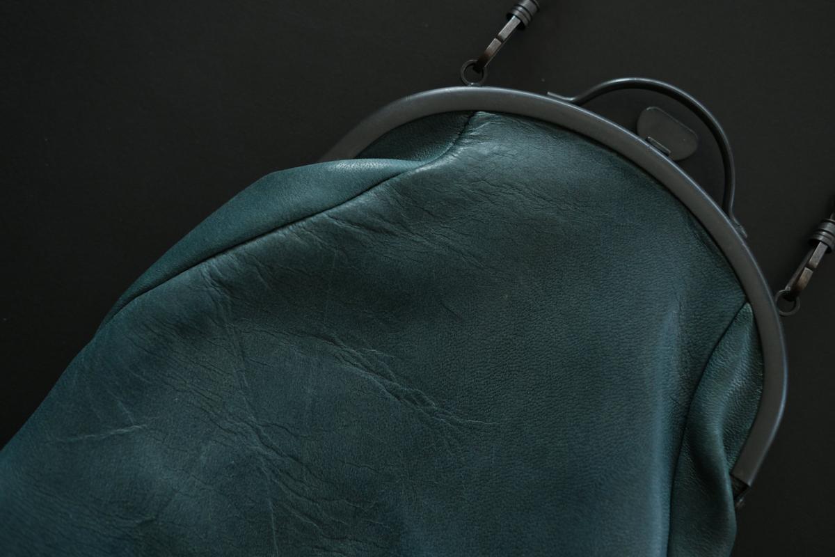 レザーショルダーポーチ frame porch SHC-R707 ＜鹿革 green＞