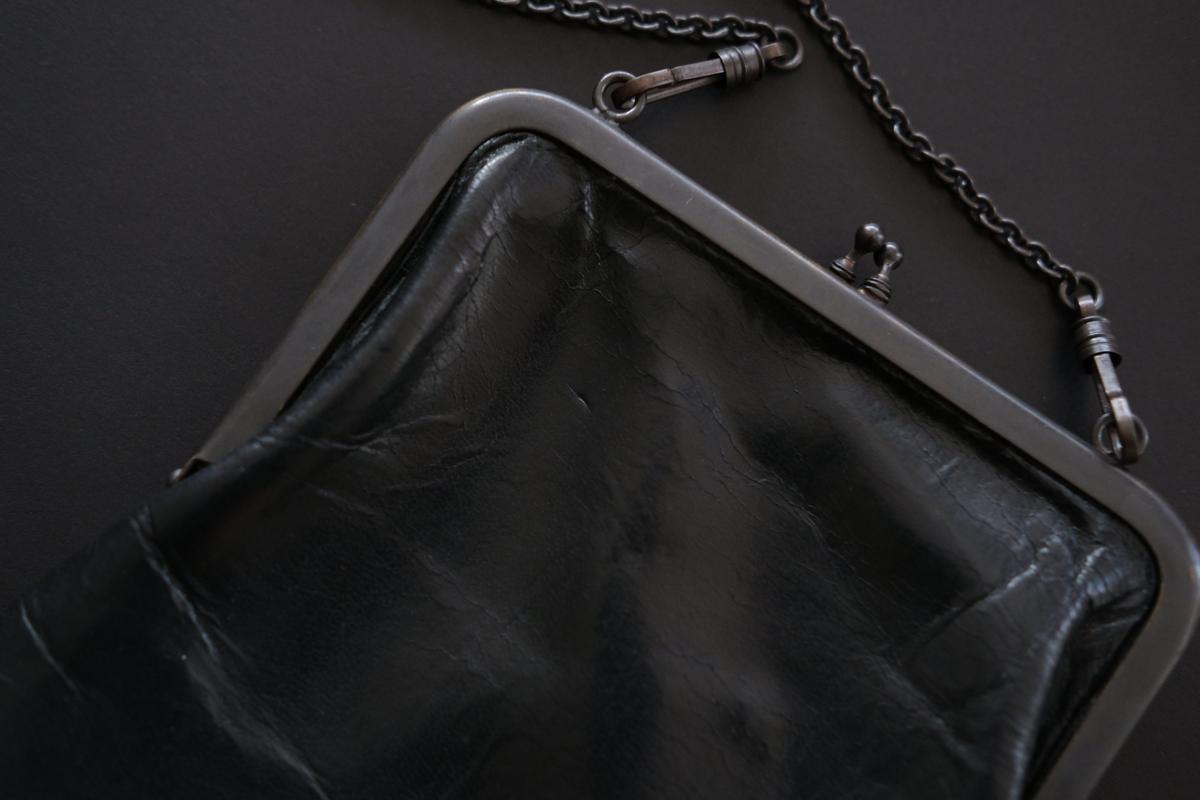 レザーショルダーポーチ frame porch SLAO-51 ＜鹿革 black＞ 01