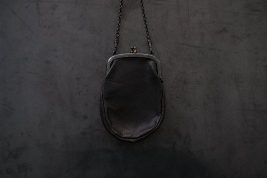 レザーショルダーミニポシェット SHC-R703 <鹿革 black/khaki>