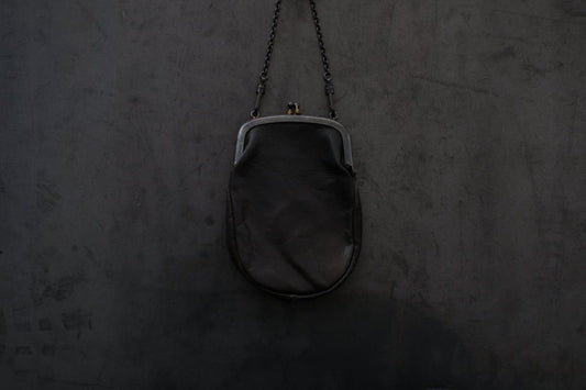 レザーショルダーミニポシェット SHC-R703 ＜鹿革 black/khaki＞