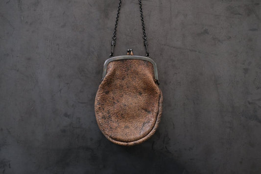 レザーショルダーミニポシェット SHC-R703 ＜熊革 墨染め＞