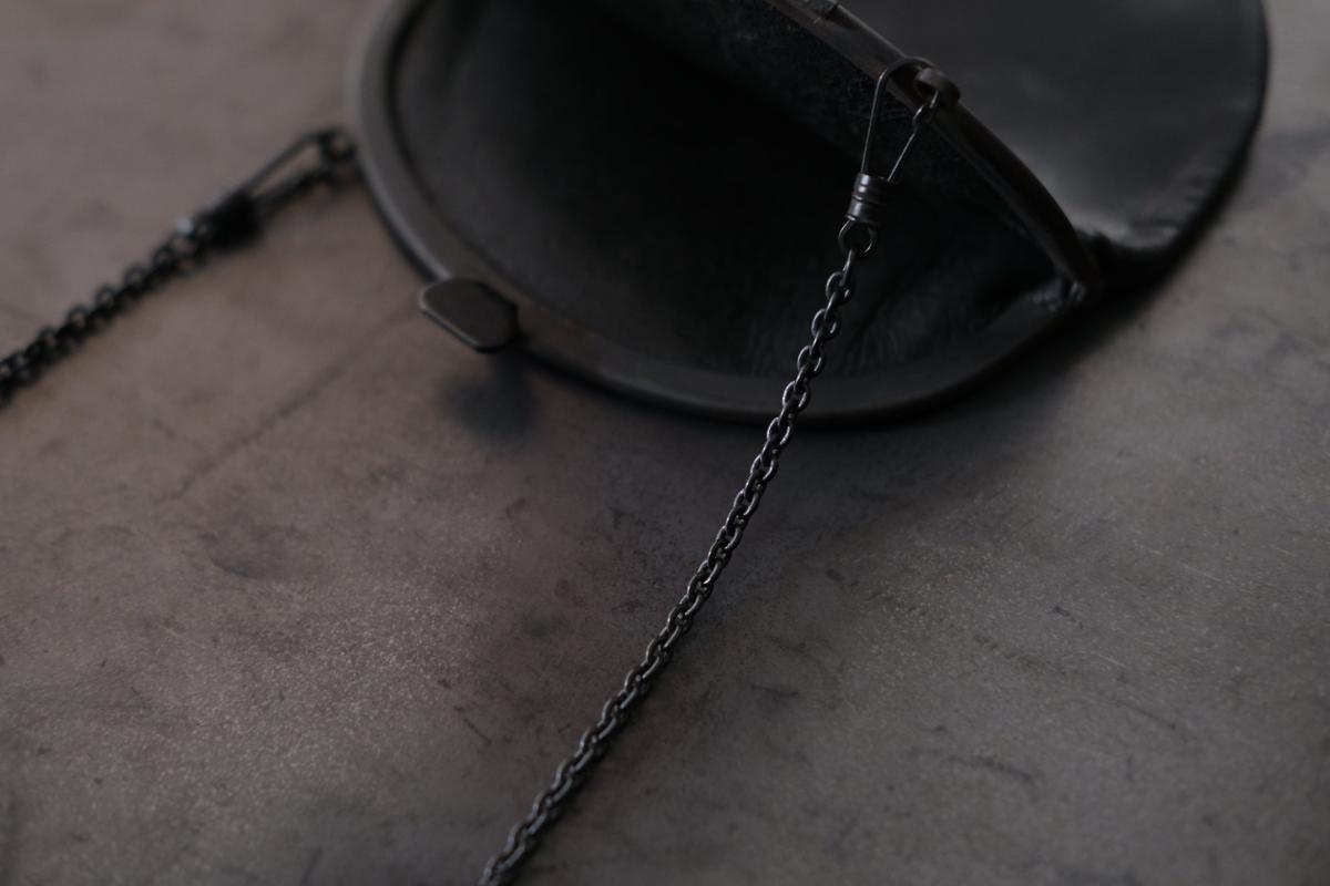 レザーショルダー 丸ポシェット SHC-302 ＜鹿革 black＞