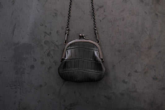 レザー小銭入れ SHC-73 <クロコダイル革 黒>