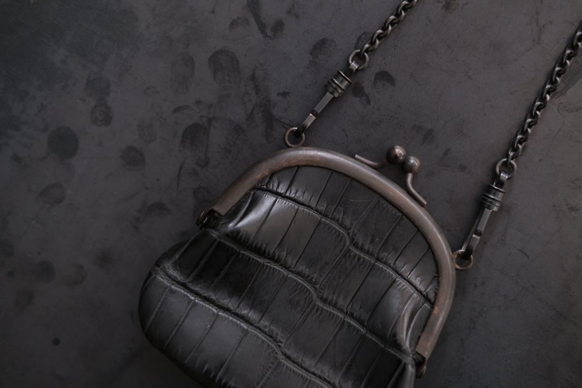 レザー小銭入れ SHC-73 ＜クロコダイル革 黒＞