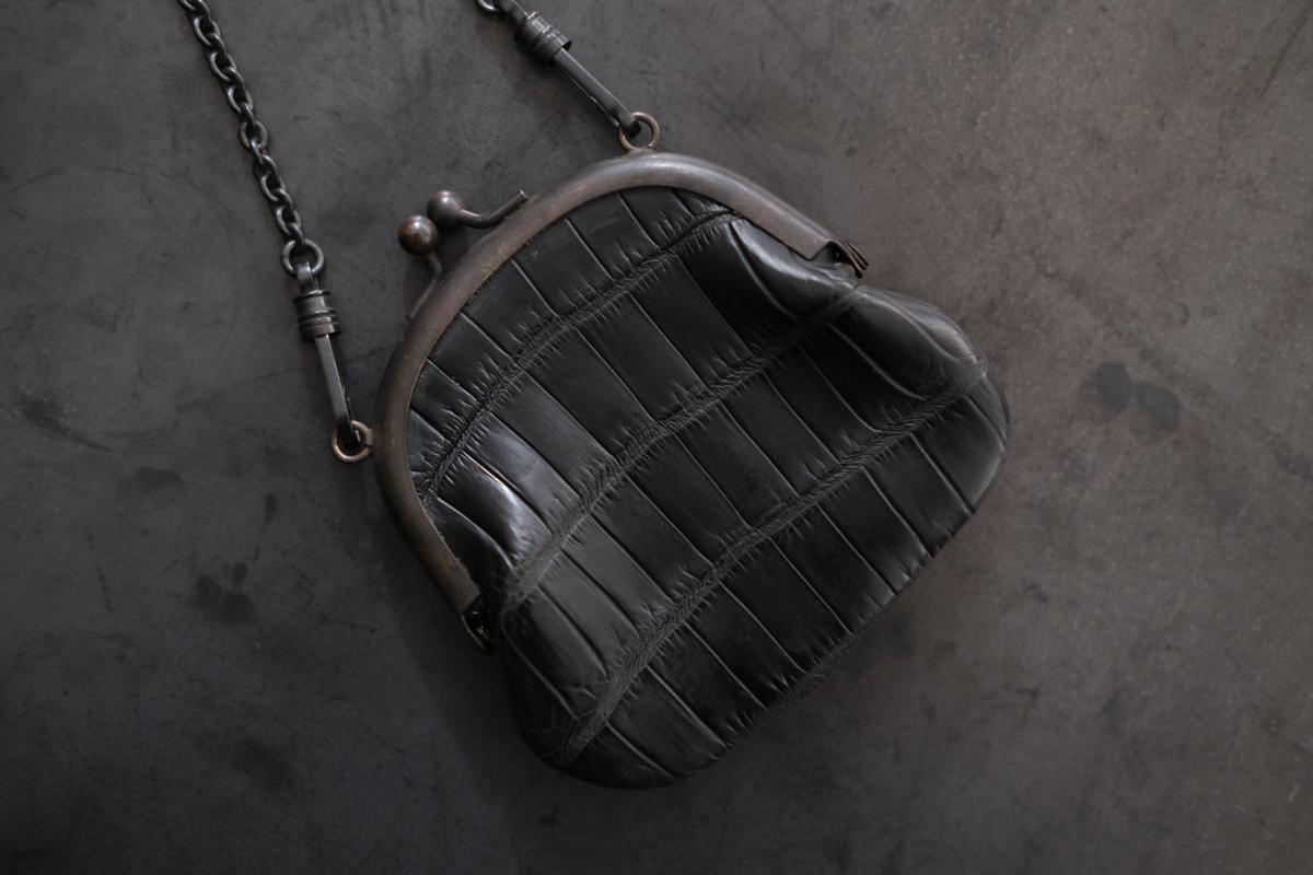 レザー小銭入れ SHC-73 ＜クロコダイル革 黒＞