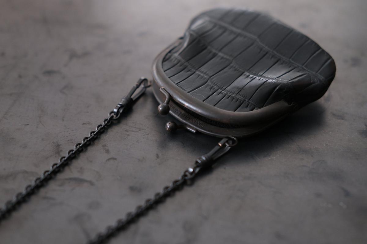 レザー小銭入れ SHC-73 ＜クロコダイル革 黒＞