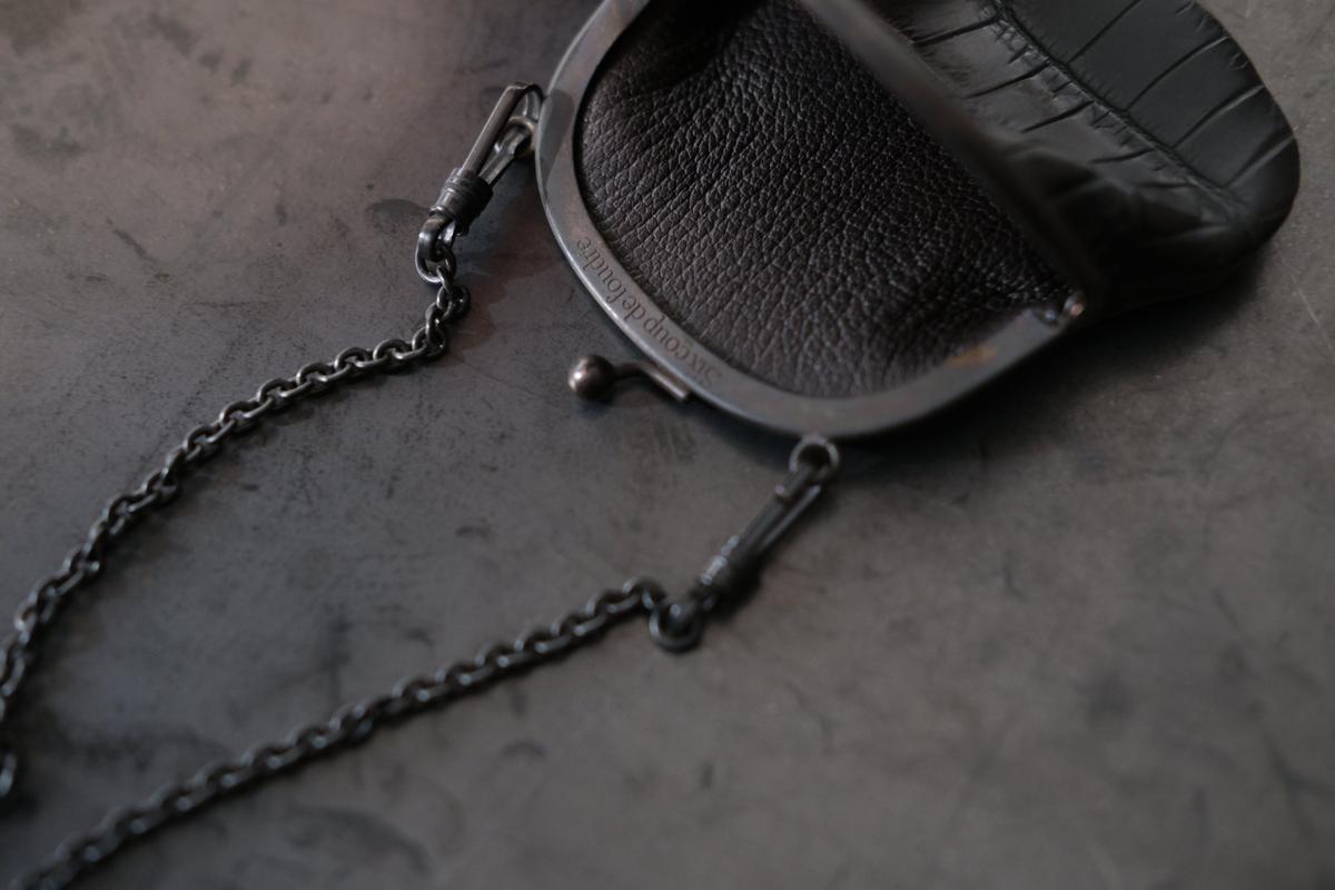 レザー小銭入れ SHC-73 ＜クロコダイル革 黒＞