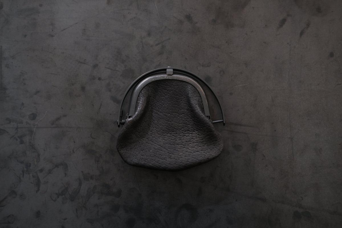 coin case ＜猪革 black パッチワーク＞