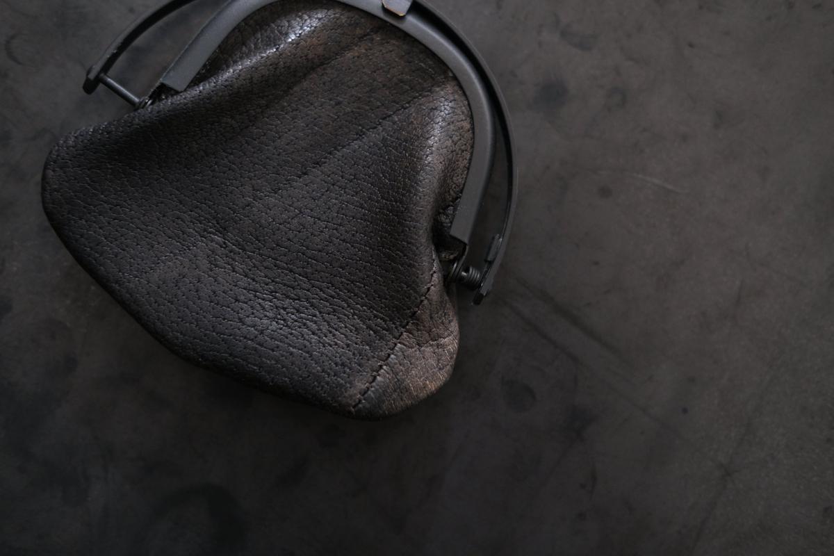 coin case ＜猪革 black パッチワーク＞