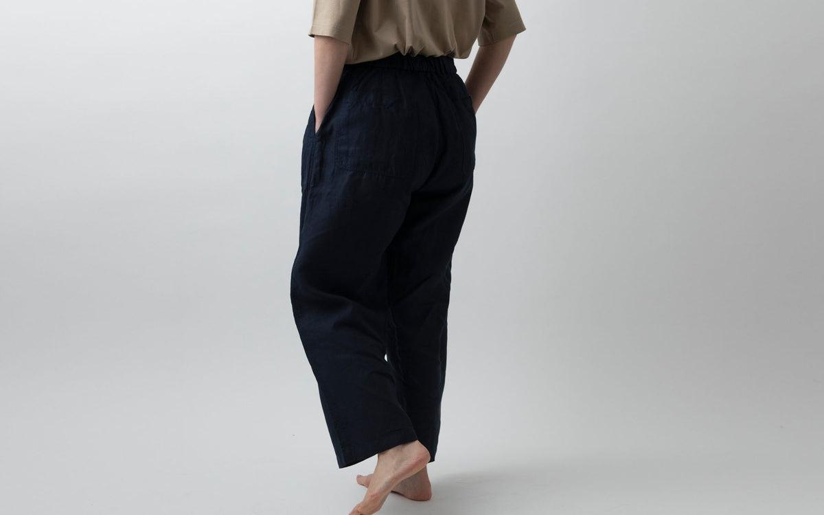 MITTAN / 大麻ワイドパンツ 高密度 濃紺 PT-143 / unisex