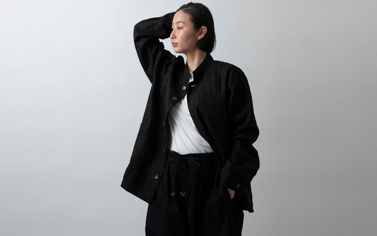 木間服装製作 jacket リネン black｜unisex freesize