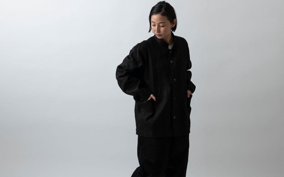 木間服装製作 jacket リネン black｜unisex freesize